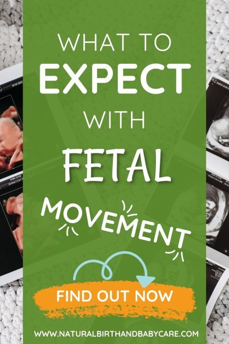 Ultrasound photos behind text for fetal movement post graphic